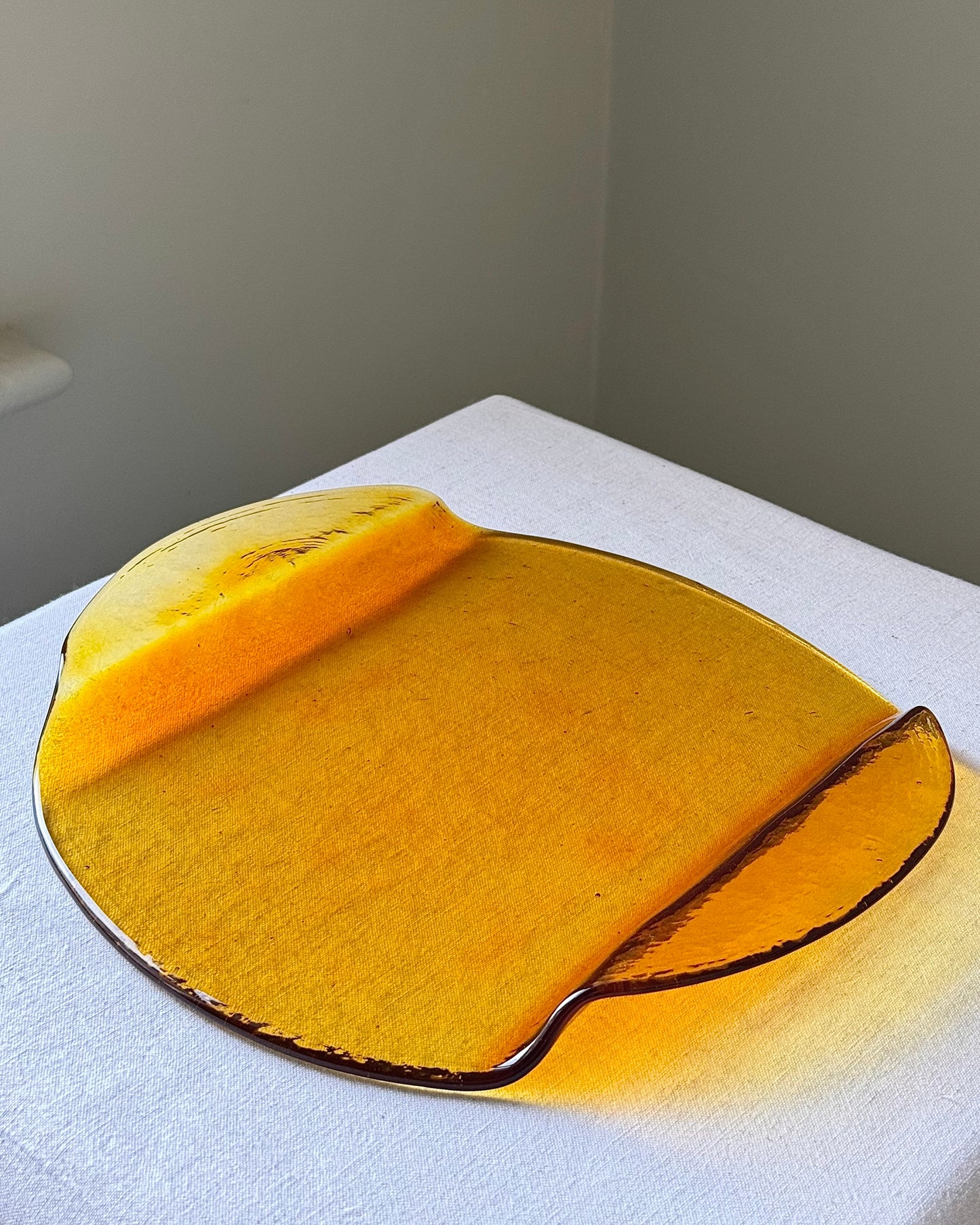 Gösta Sigvard for Lindshammar Amber Glass Platter