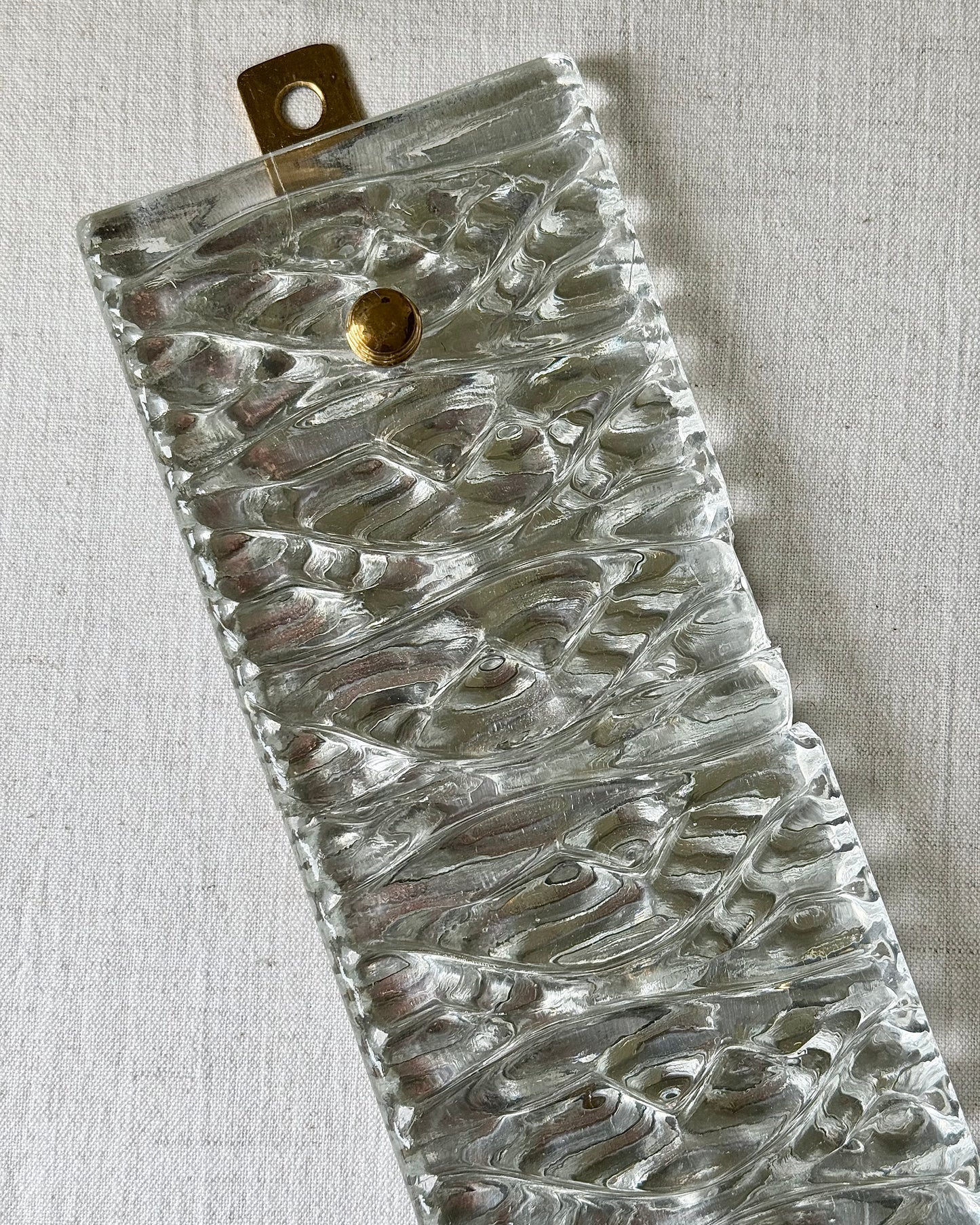 Pair of Swedish Mid-Century Glass and Brass Wall Sconces by Malmö Metallvarufabrik AB