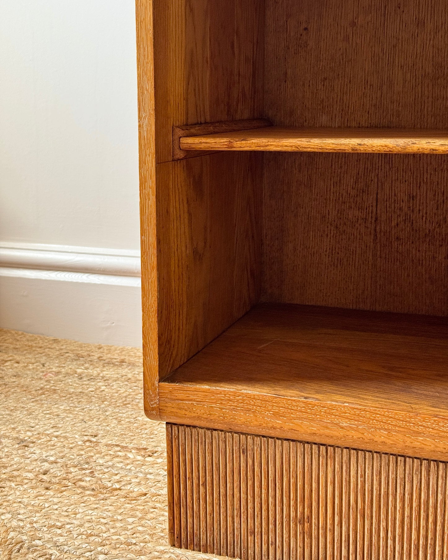 Pair of Art Deco Limed Oak Bedside Tables, c.1930
