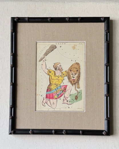 Antique Hand-Painted Constellation Print ‘Urania’s Mirror’ by Sidney Hall c. 1825