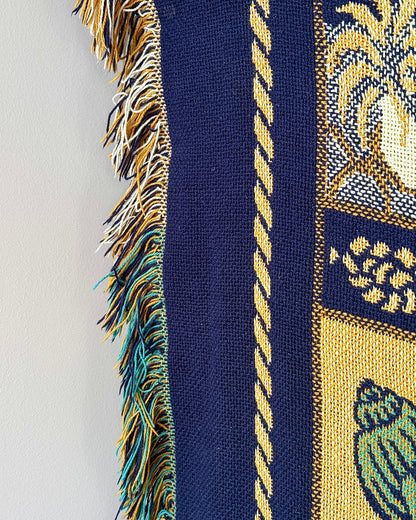 Swedish Mid-century Woven Wool Reversible Blanket