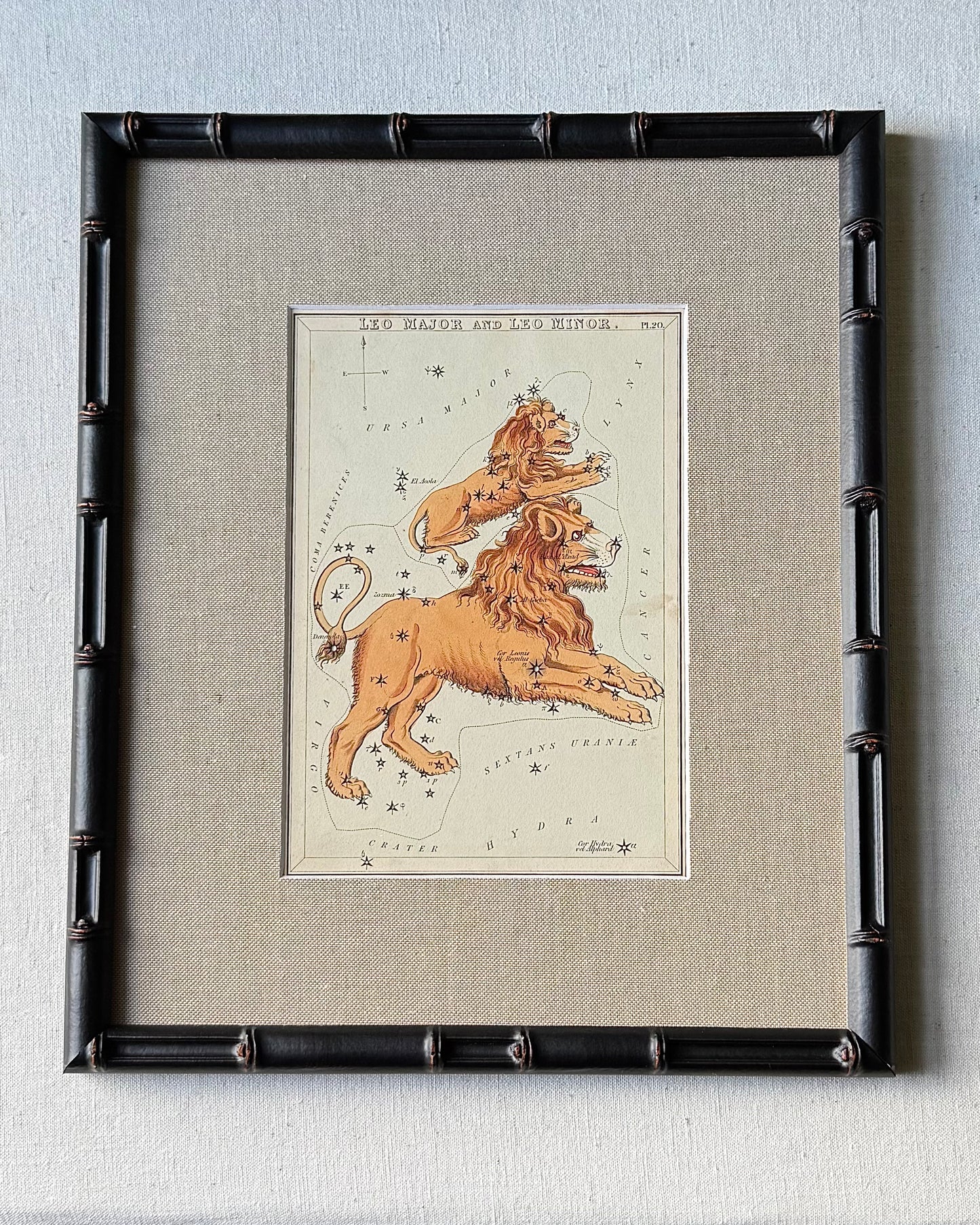 Antique Hand-Painted Constellation Print ‘Urania’s Mirror’ by Sidney Hall c. 1825