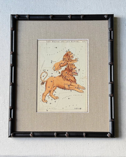 Antique Hand-Painted Constellation Print ‘Urania’s Mirror’ by Sidney Hall c. 1825