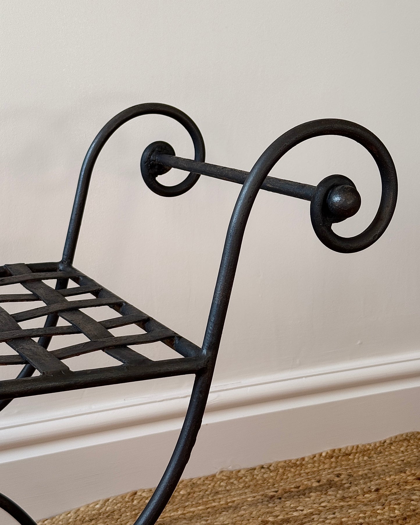 French Mid-century Iron Curule Stool