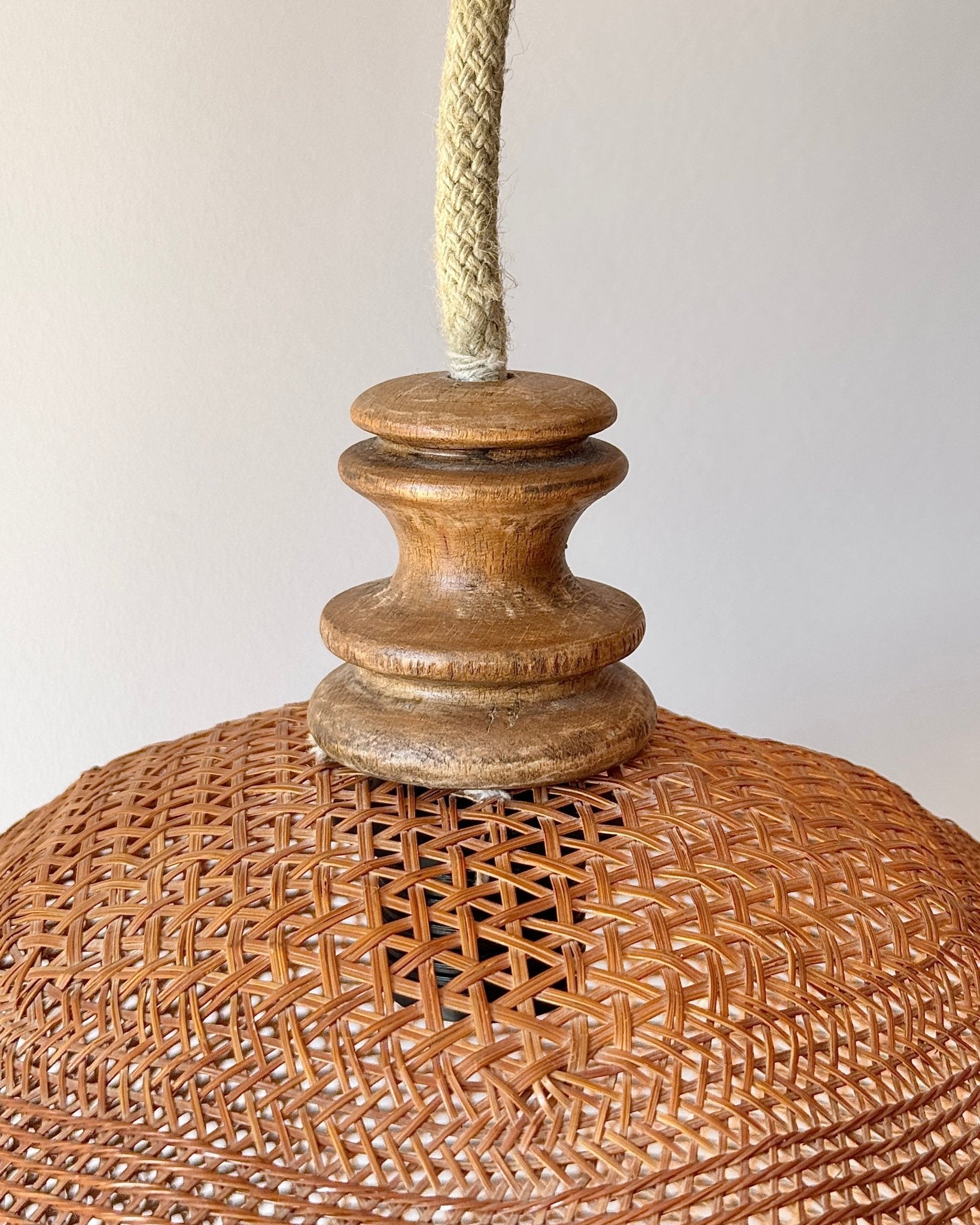 Beehive Rattan Pendant Lamp circa. 1930 - Club Sourced