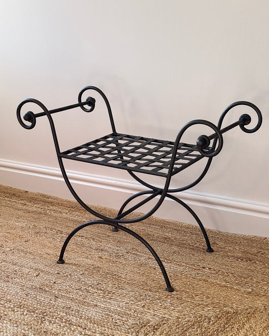 French Mid-century Iron Curule Stool