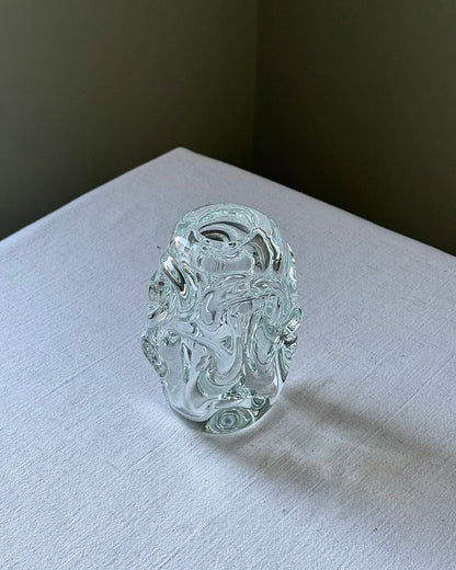 Scandinavian Biomorphic Crystal Vase by Börne Augustsson for Åseda, circa 1950