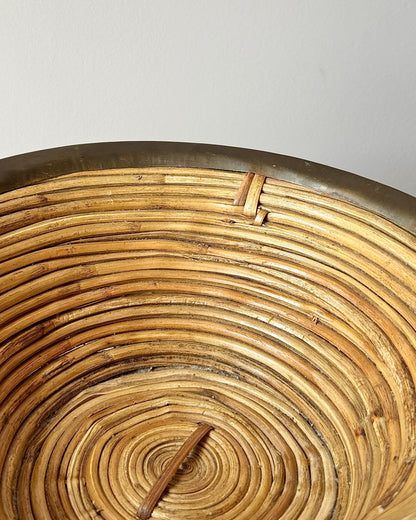 Italian Pencil Reed & Brass Bowl