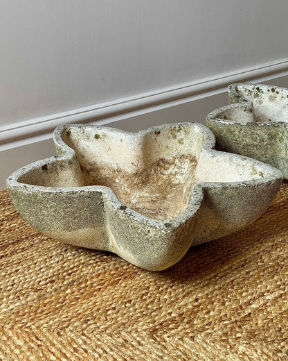 French Cast Stone Flower Form Planters - Club Sourced
