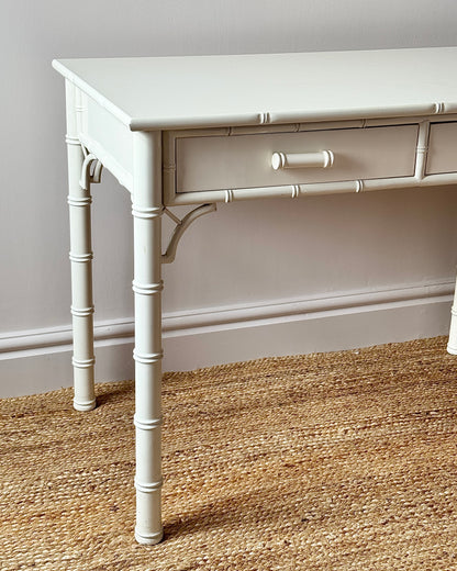 Faux Bamboo White Lacquered Dressing Table