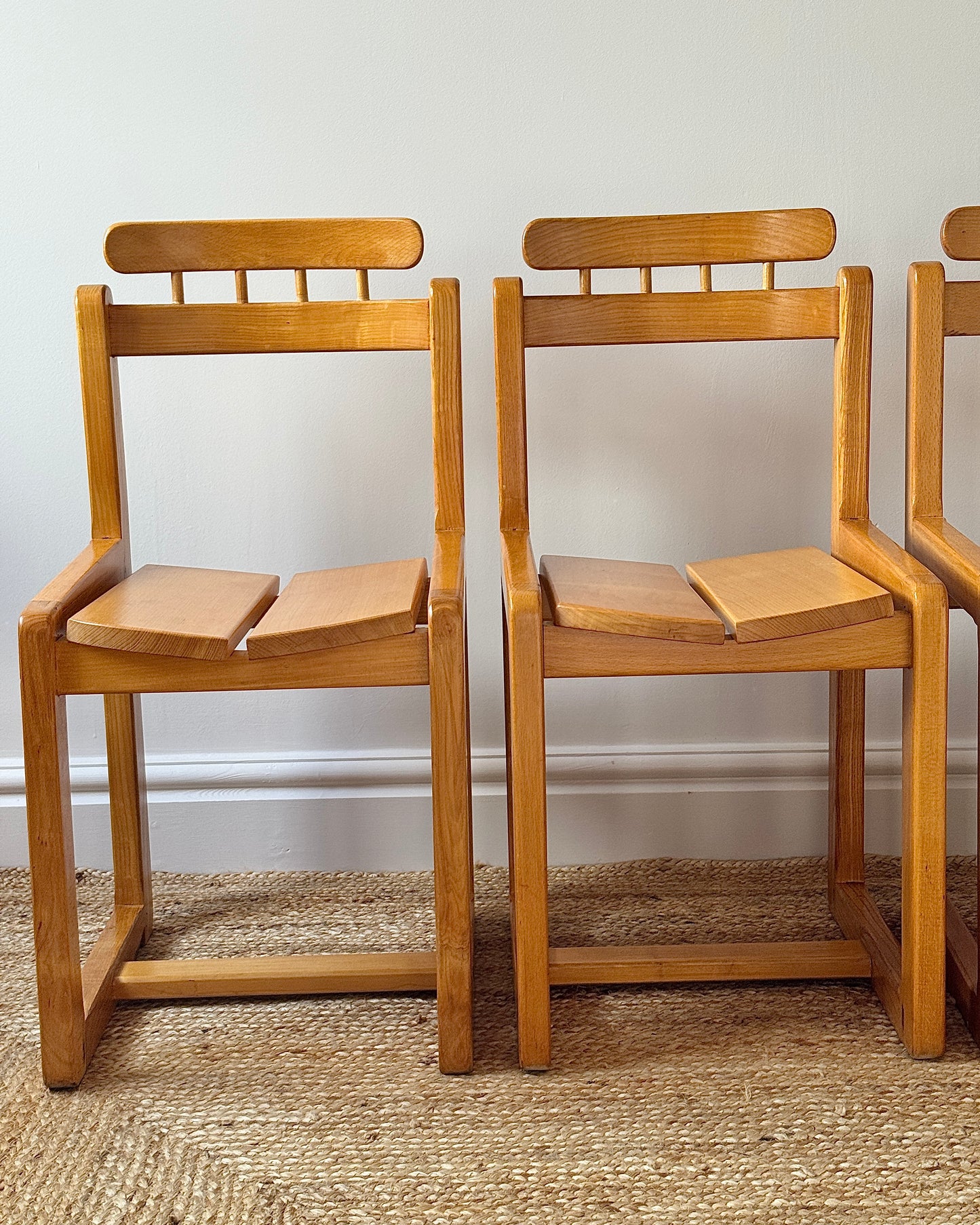 Set of 4 Ash Dining Chairs in the Manner of Tapiovaara, c.1970