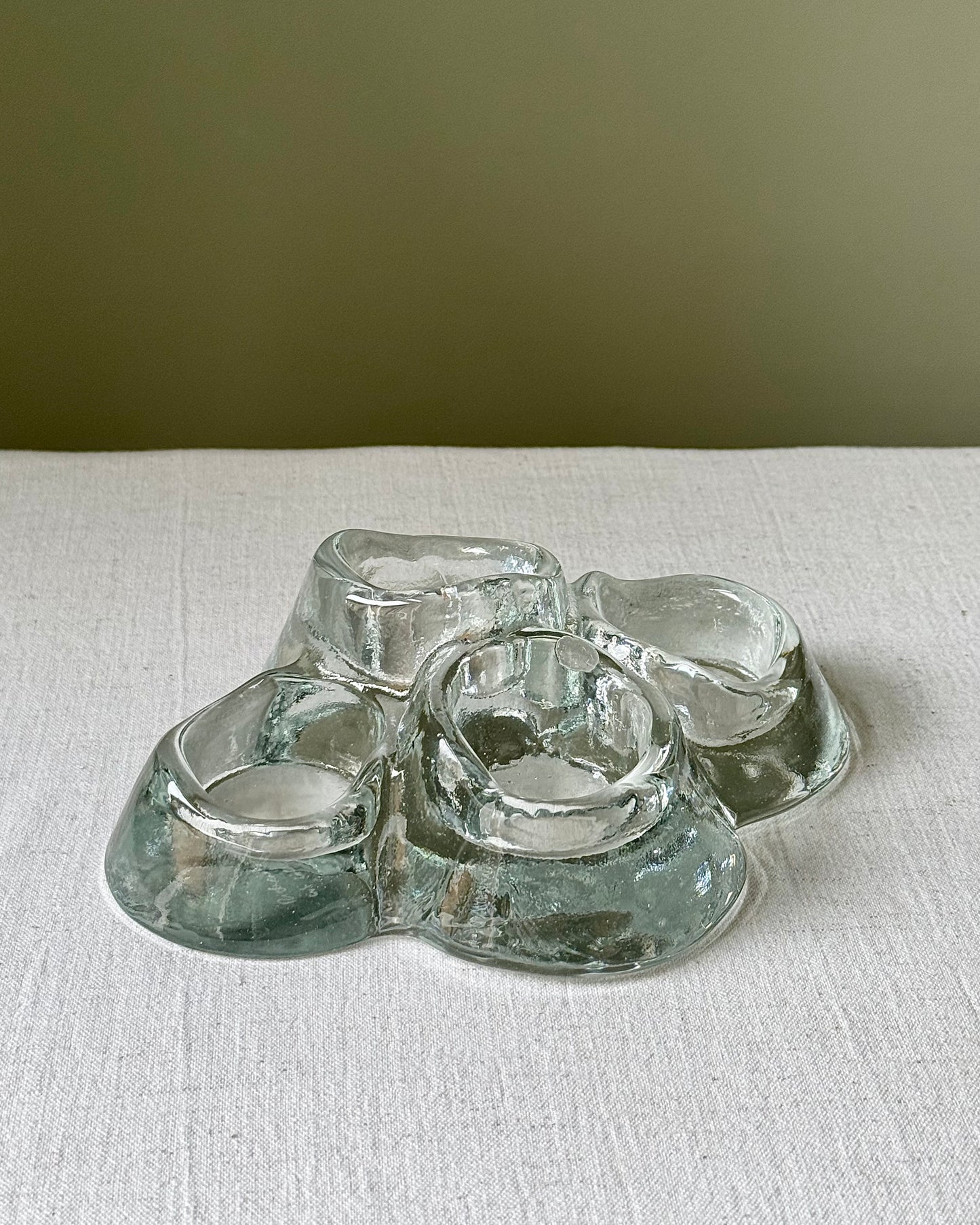 Sculptural Glass Tealight Holder, Hans Jürgen Richartz for Berendsohn