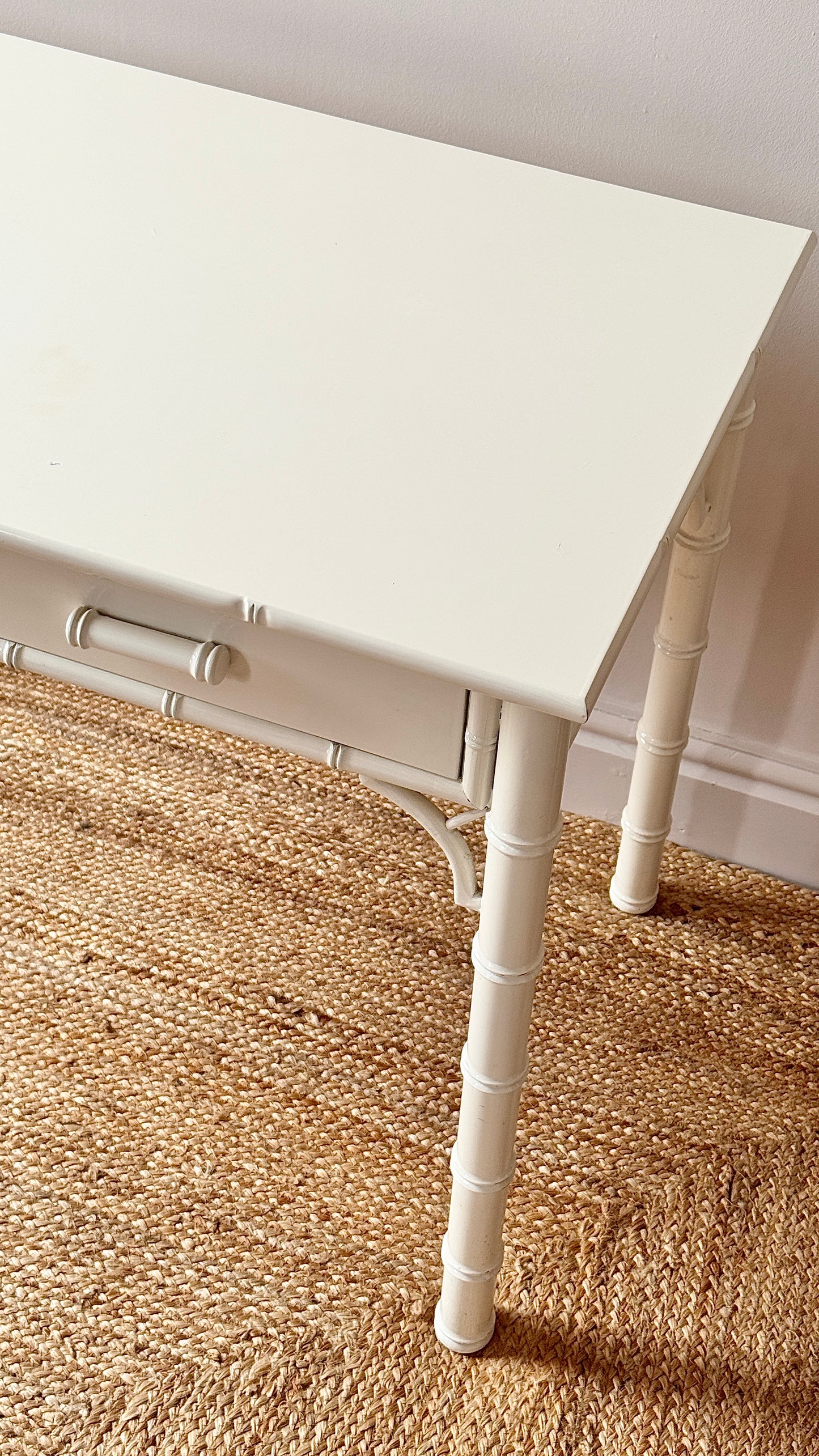 Faux Bamboo White Lacquered Dressing Table