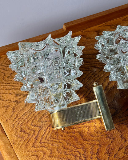 Pair of Murano Barovier & Toso Wall Lights