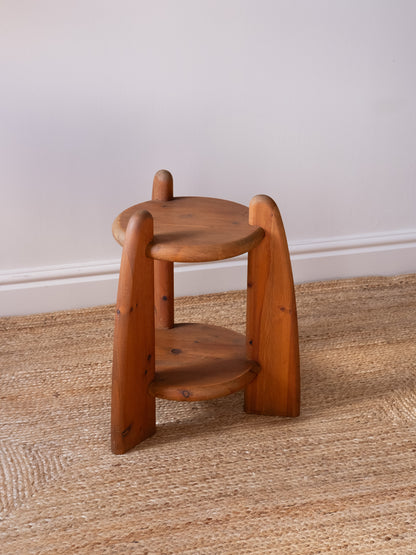Pine Two Tier Side Table by Rainer Daumiller, 1970s