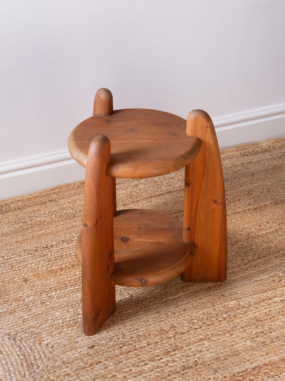 Pine Two Tier Side Table by Rainer Daumiller, 1970s