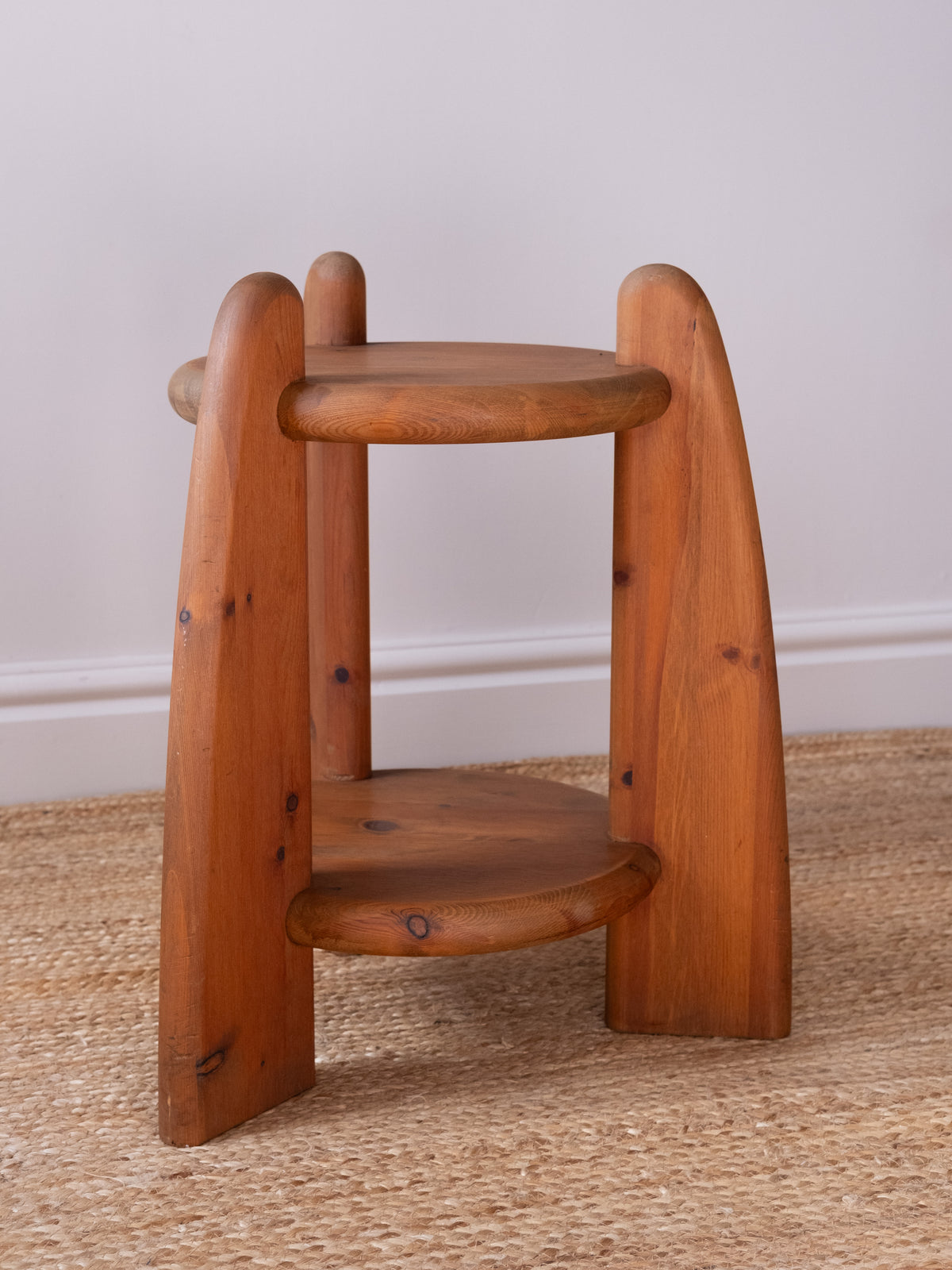 Pine Two Tier Side Table by Rainer Daumiller, 1970s