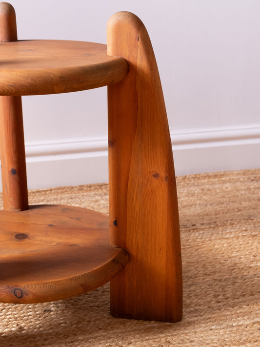 Pine Two Tier Side Table by Rainer Daumiller, 1970s