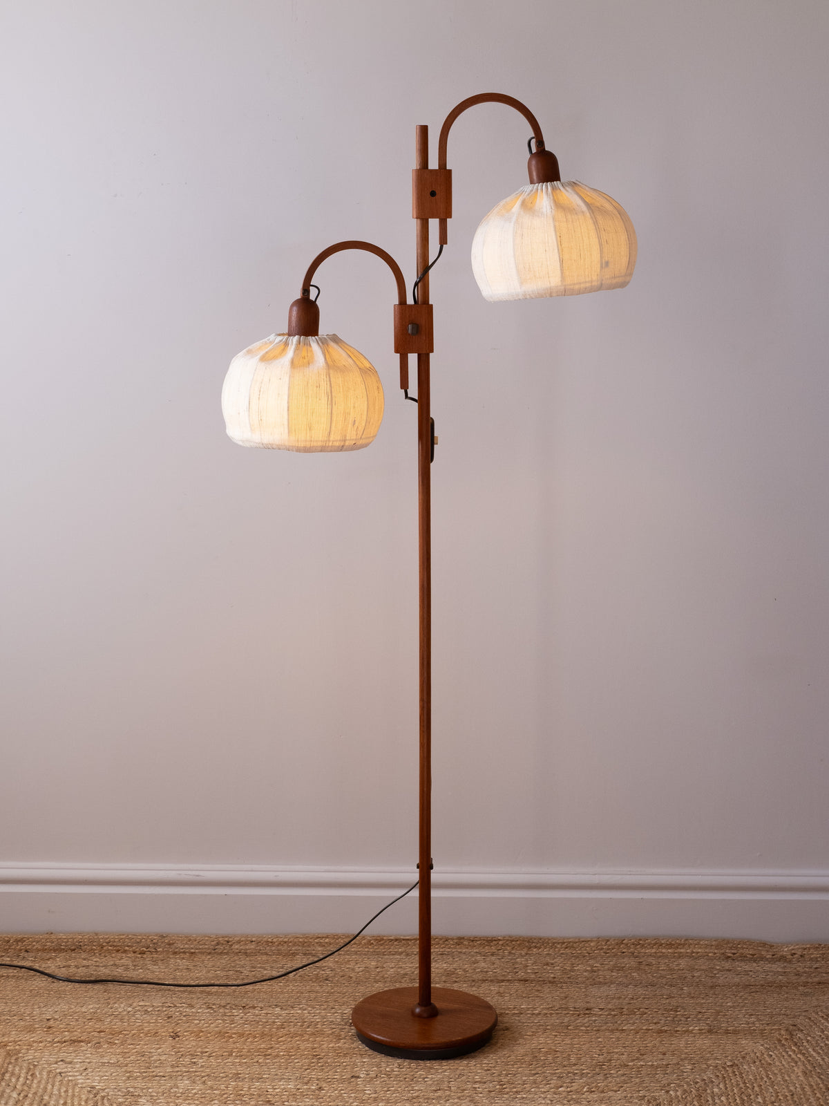 Twin Cocoon Shade Floor Lamp by DOMUS, 1970s