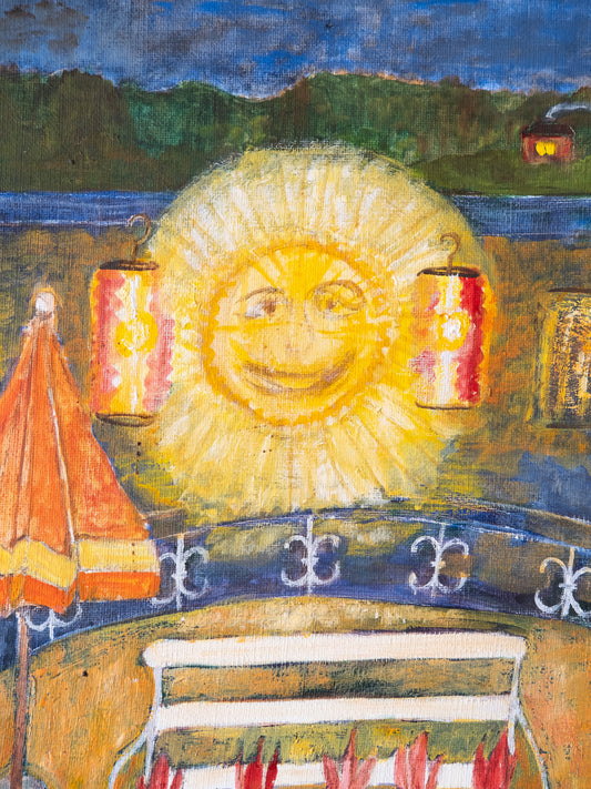 Before the Crayfish Party II, Swedish Oil on Canvas by Ingrid Edenberg