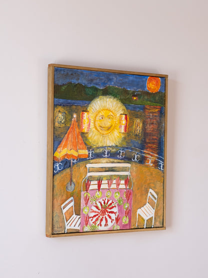 Before the Crayfish Party II, Swedish Oil on Canvas by Ingrid Edenberg