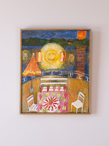 Before the Crayfish Party II, Swedish Oil on Canvas by Ingrid Edenberg