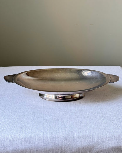 Swedish Grace Silver Plated Serving Bowl with Scallop Shell Handles, 1930s