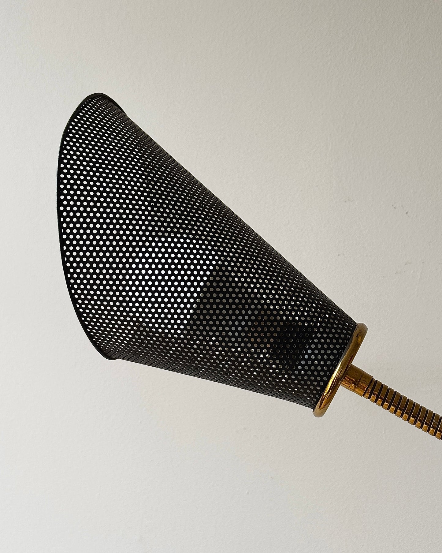 French Three-Arm Perforated Floor Lamp, c.1950s