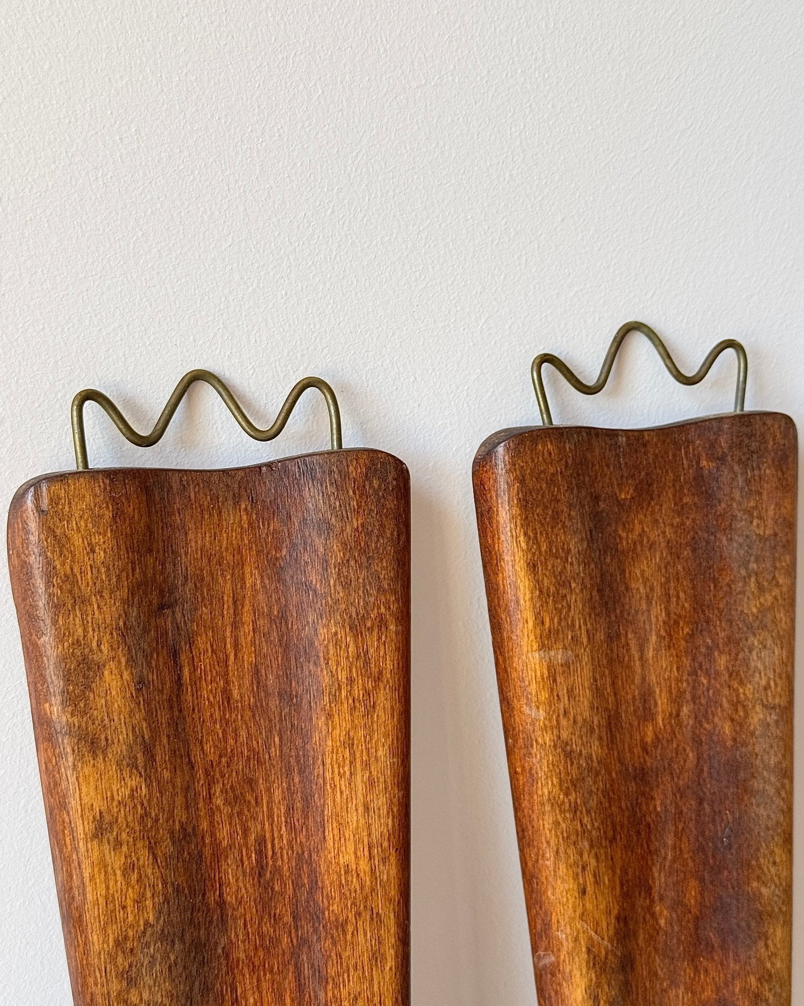 Pair of Swedish Candle Sconces with Brass Crest - Club Sourced