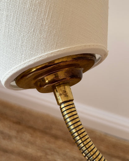 1970s Swedish Swan Neck Brass Wall Lamp by Hans-Agne Jakobsson