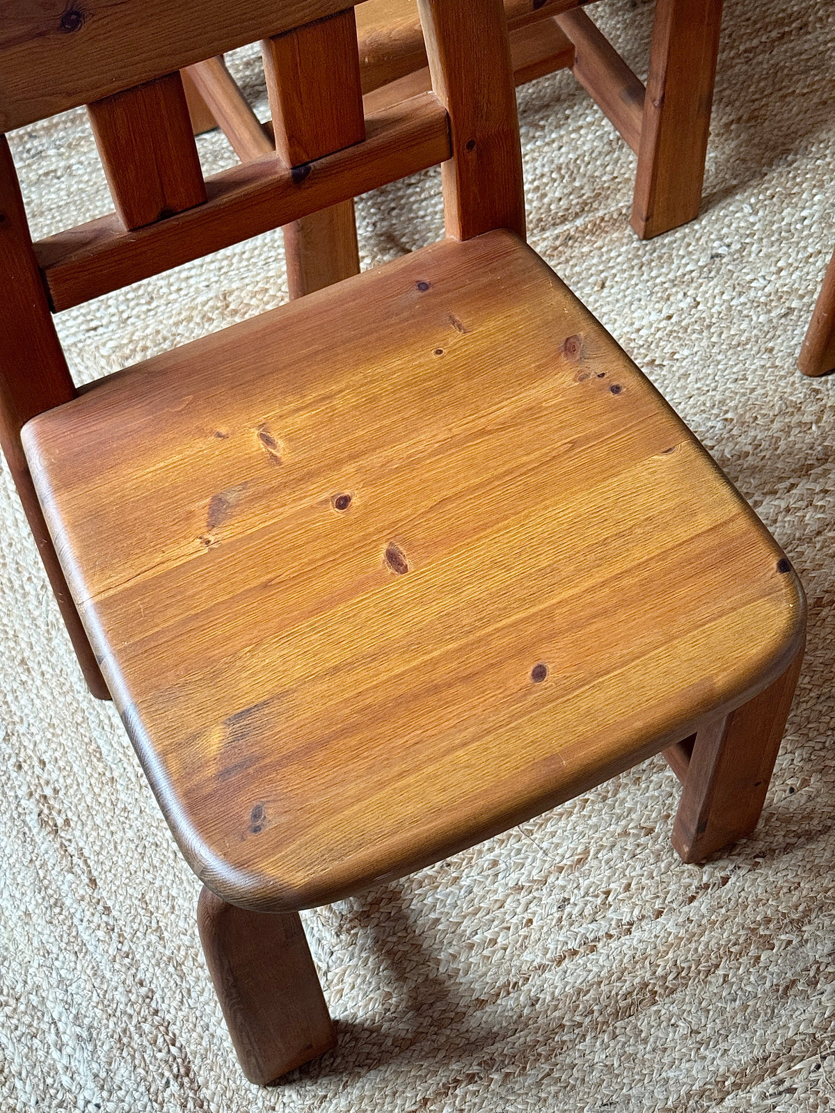 Set of 6 Pine Dining Chairs by Wasa Möbel Including Two Carvers, 1980s