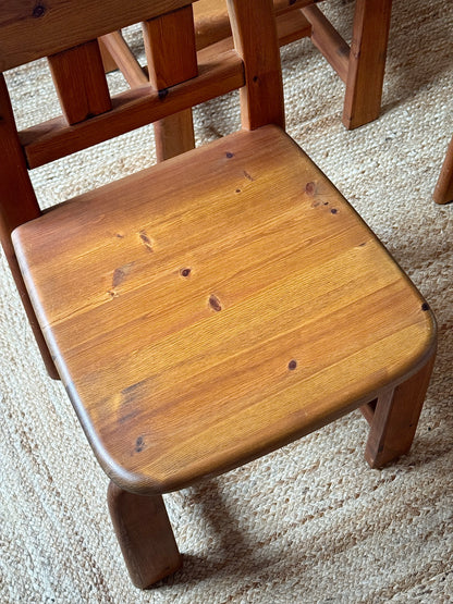Set of 6 Pine Dining Chairs by Wasa Möbel Including Two Carvers, 1980s