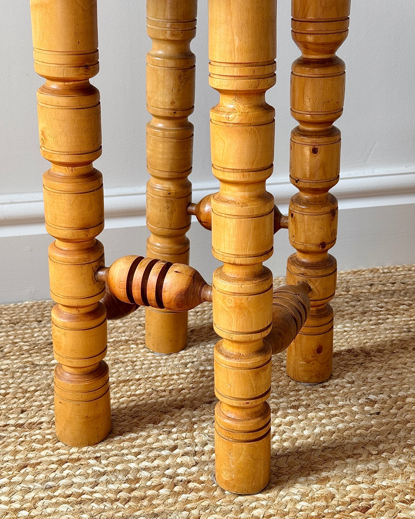 Pine & Beech Turned Stool