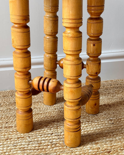 Pine & Beech Turned Stool