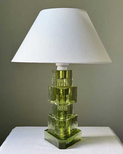 1960s Swedish Green Glass Lamp by Ateljé Engberg