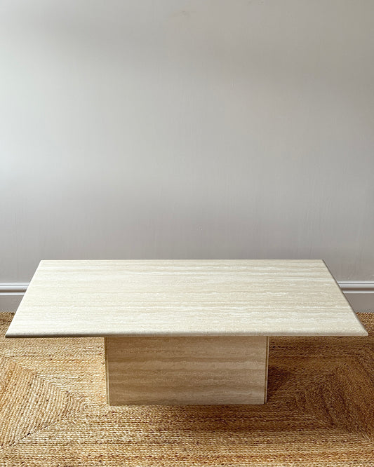 Large 1970's Italian Travertine Coffee Table