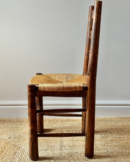 Set of 6 French Rush Ladderback Dining Chairs