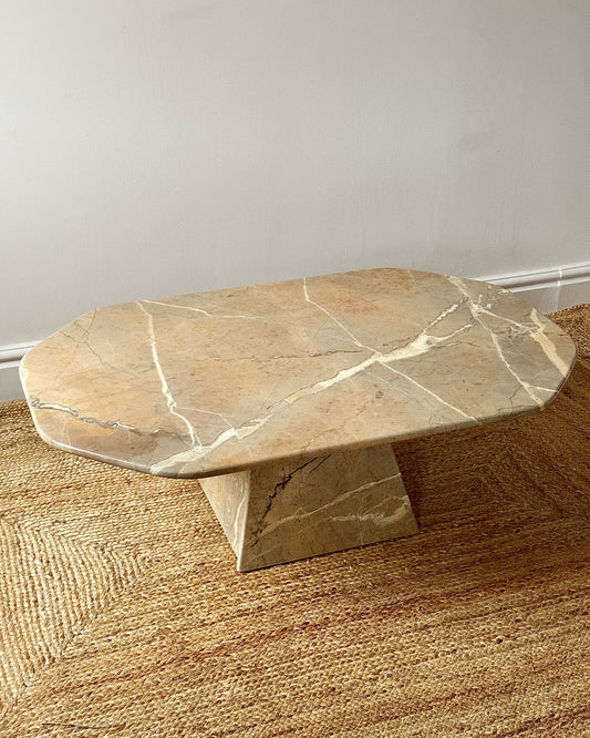 Blush Marble Coffee Table, 1970s