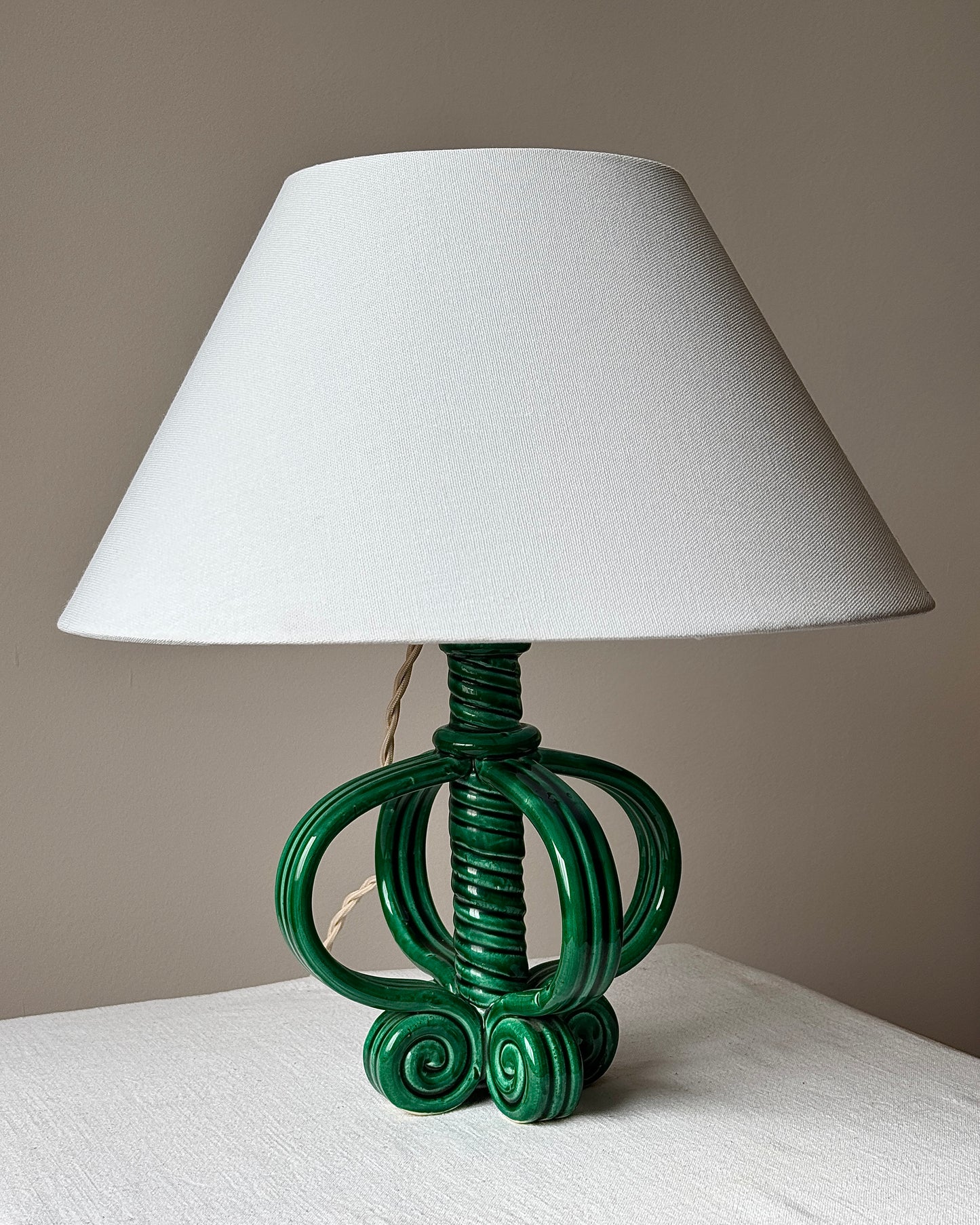 Green Glaze Vallauris Table Lamp