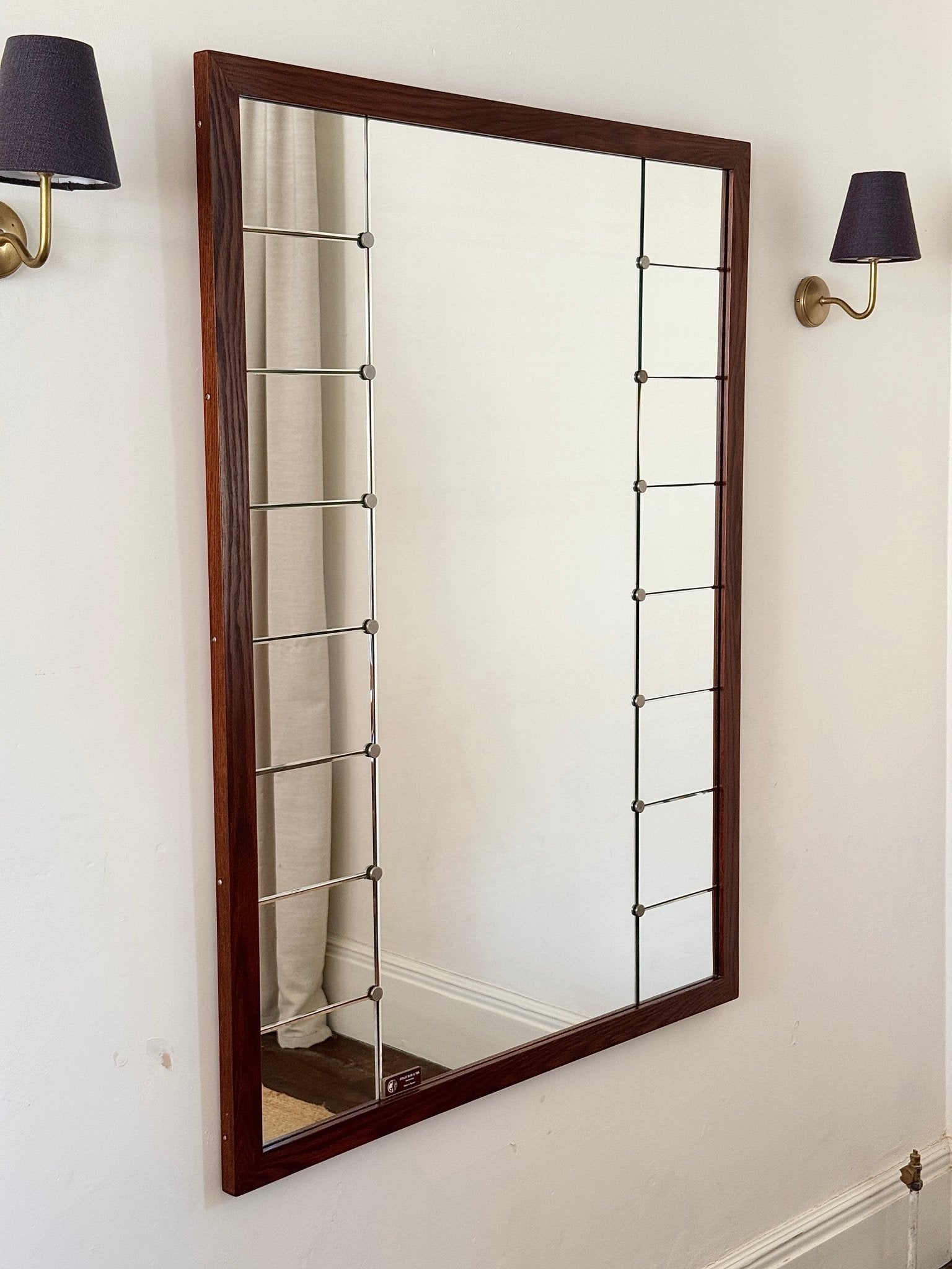 Large Swedish Sectional Mantel Mirror by Ateljé Glas & Trä - Club Sourced