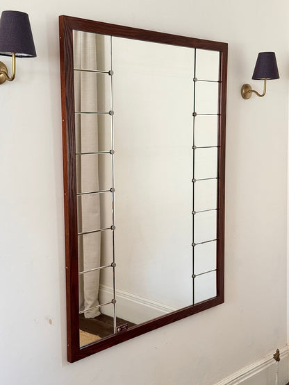 Large Swedish Sectional Mantel Mirror by Ateljé Glas & Trä - Club Sourced