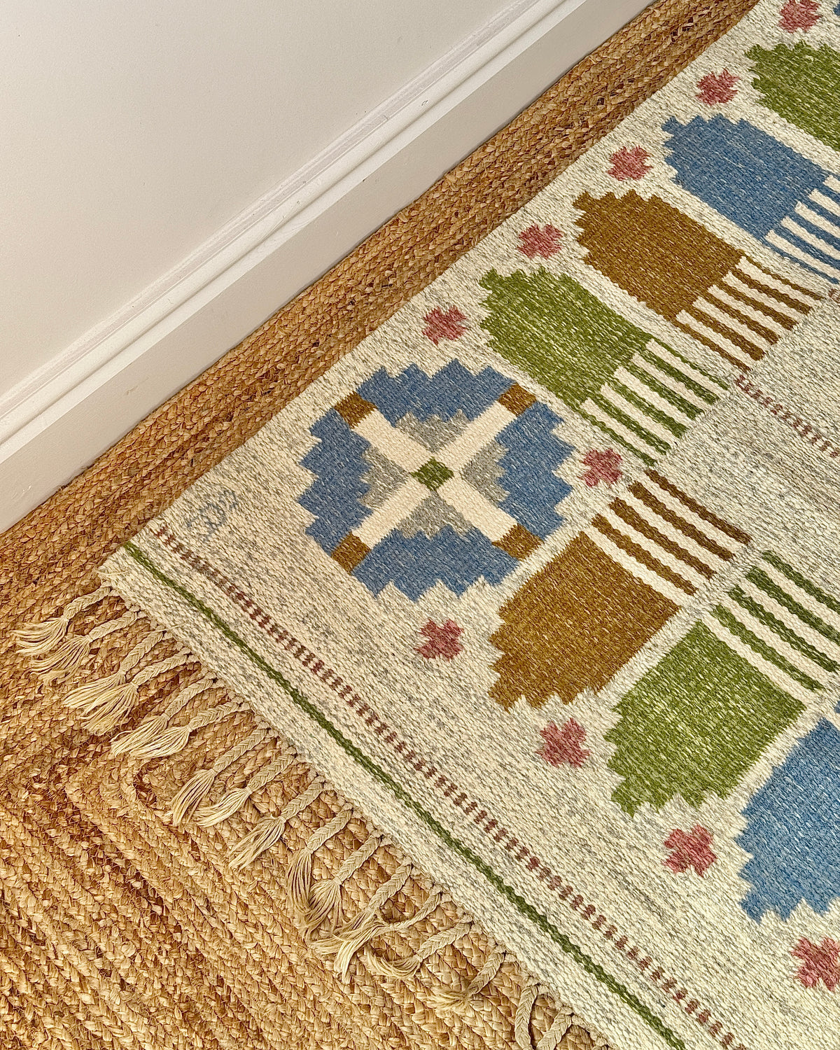 Swedish Röllakan Flatweave Rug by Anna-Johanna Ångström