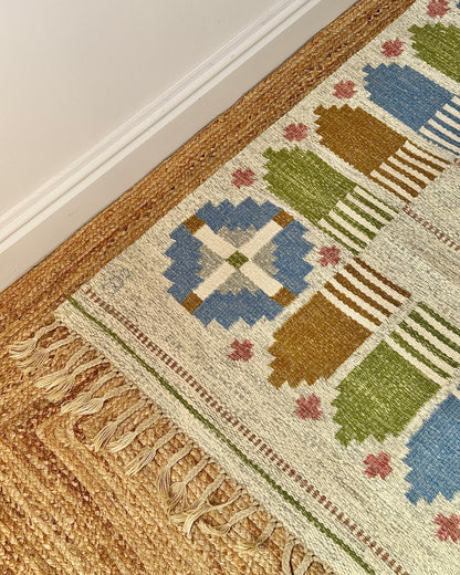 Swedish Röllakan Flatweave Rug by Anna-Johanna Ångström