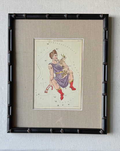 Antique Hand-Painted Constellation Print ‘Urania’s Mirror’ by Sidney Hall c. 1825