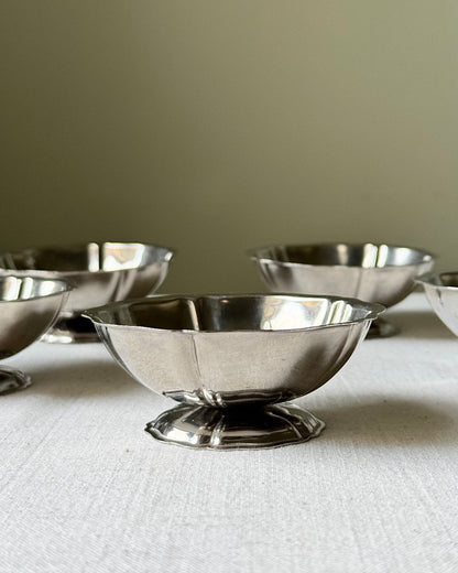 Set of 6 French 1970’s Stainless Steel Dessert Bowls
