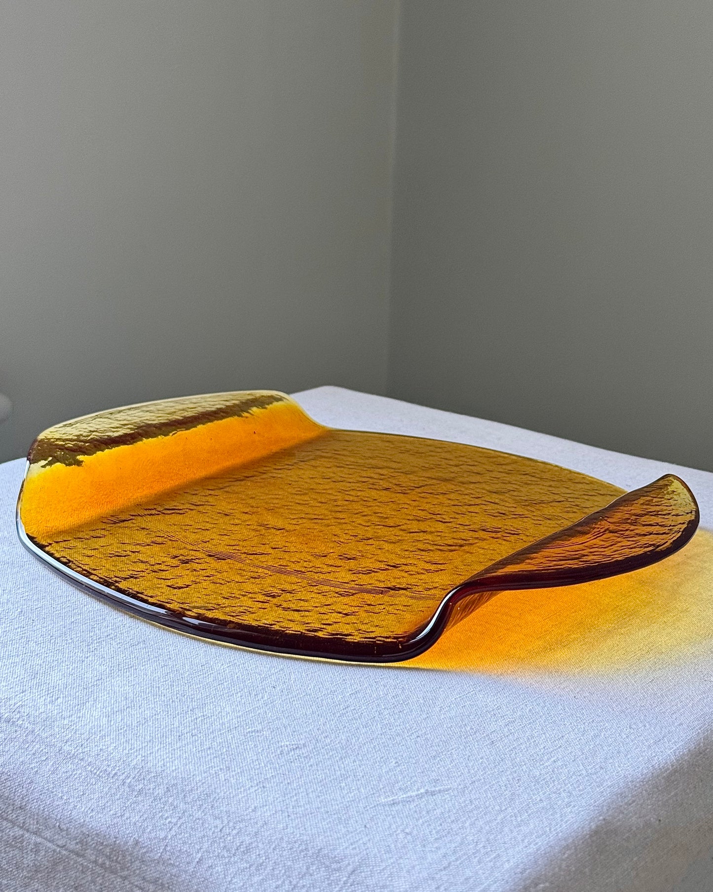 Gösta Sigvard for Lindshammar Amber Glass Platter