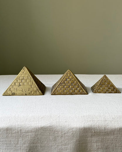 Trio of Brass Pyramids