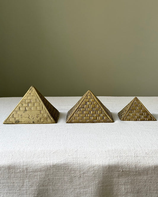 Trio of Brass Pyramids