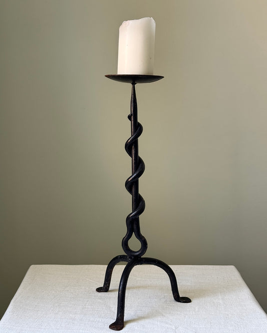 Twisted Standing Wrought Iron Candleholder