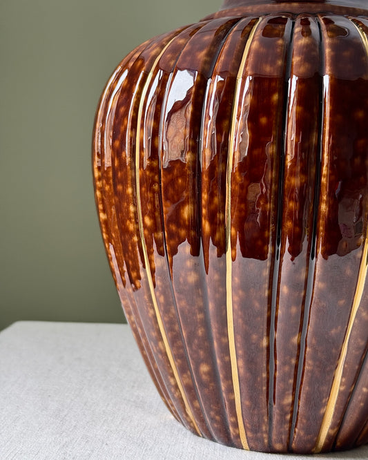 Vintage Ceramic Tortoiseshell Table Lamp